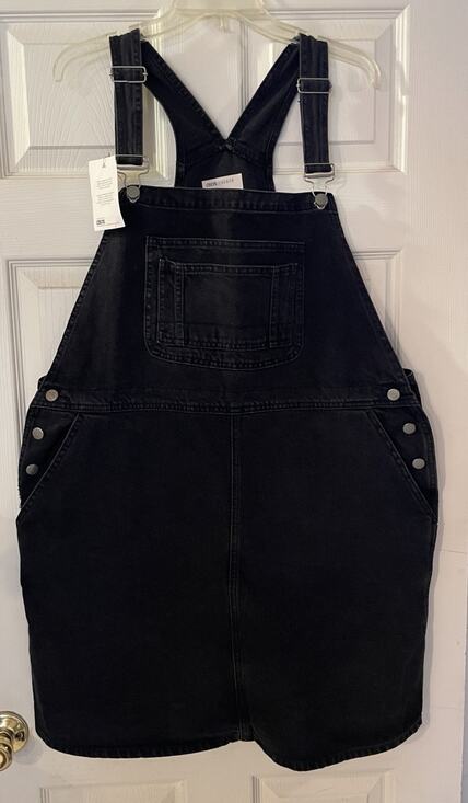 ASOS Dresses & Skirts - NWT ASOS Curve Denim Black Overalls Jumper Skirt Dress UK22 US18